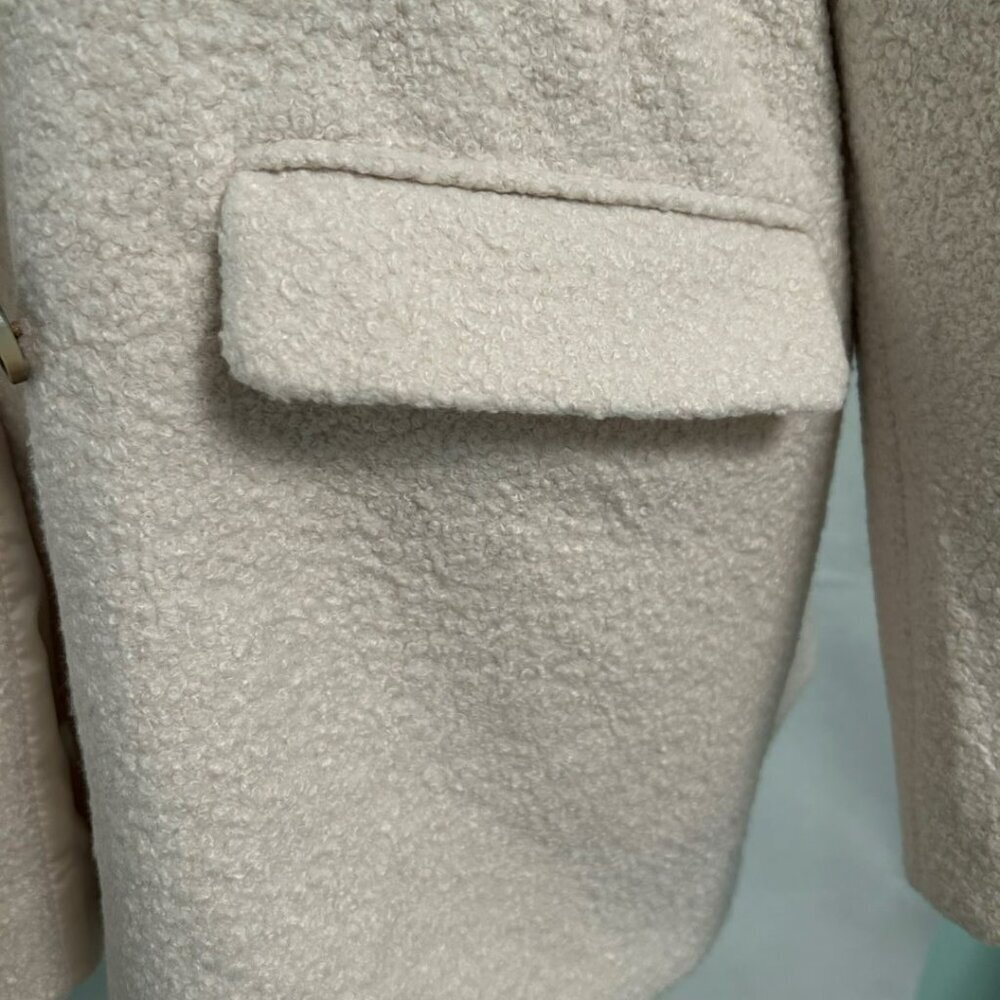 NWT Vero Moda Sally Oversize Teddy Double Breasted Jacket-Cream Color-Large - Picture 6 of 14